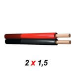 PD Connex RX22 Hifi hangfalkábel Piros – Fekete (2×1,5 mm2) Méretre vágható
