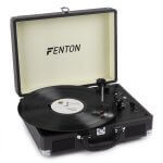 Fenton RP115C Kofferes bakelit lemezjátszó, beépített hangszóróval (Bluetooth) – Sötétszürke