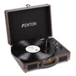 Fenton RP115BW Kofferes bakelit lemezjátszó, beépített hangszóróval (Bluetooth) – Sötétbarna