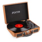 Fenton RP115F Kofferes bakelit lemezjátszó, beépített hangszóróval (Bluetooth) – barna